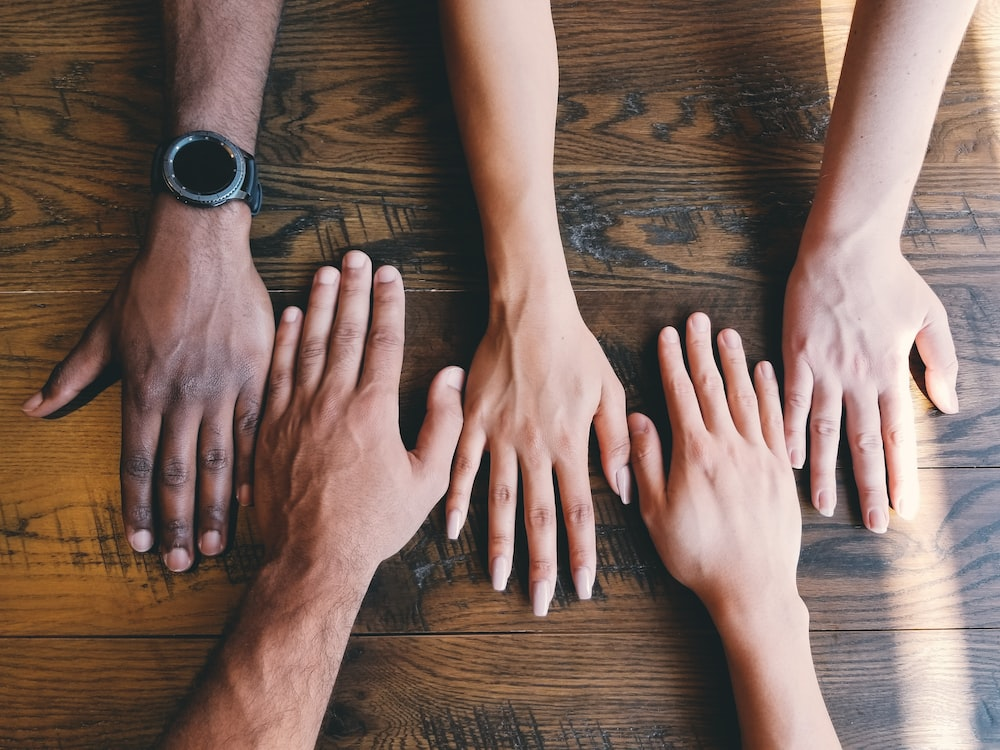 hands representing racial diversity